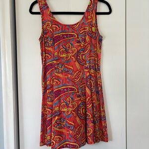 Vintage Big Hed Designs Women’s Dress Sleeveless Skater Tropical Print  XS